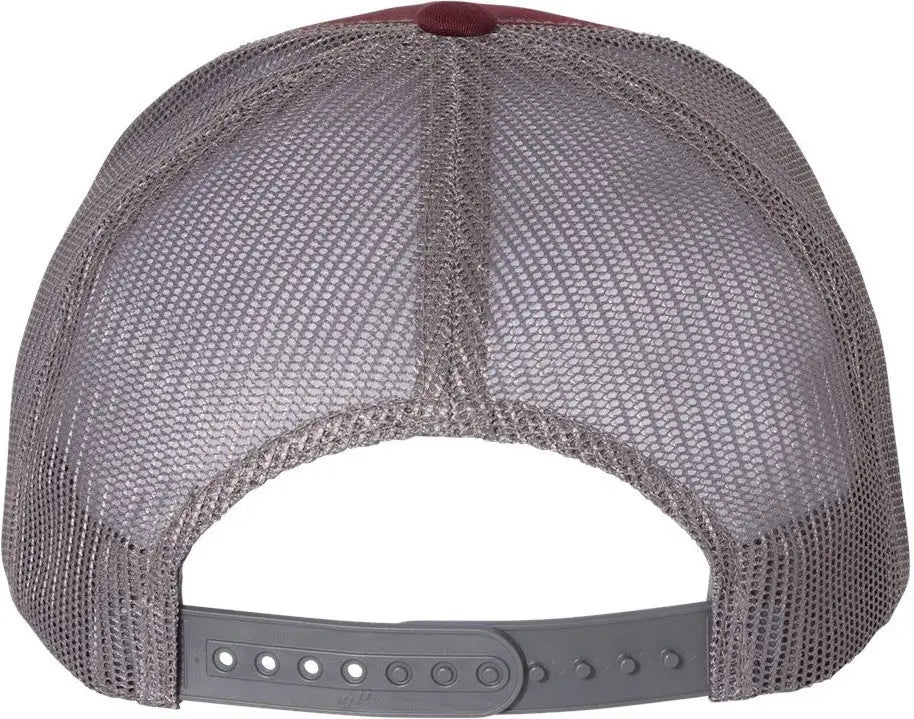 Yp Classics 6606 Retro Trucker Cap - Maroon Gray - one Size Fits Most