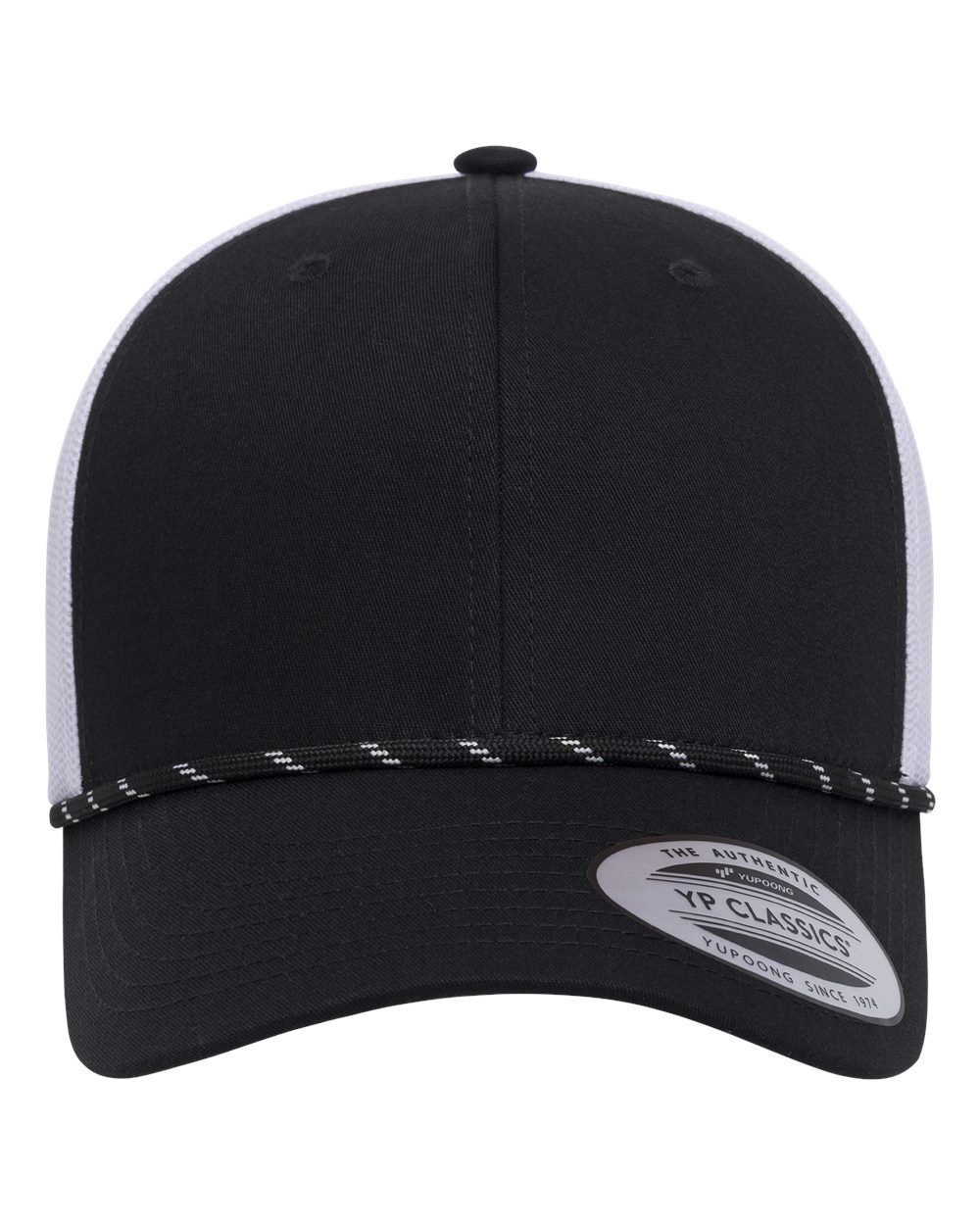 Yp Classics 6606bd Retro Trucker Rope Cap - Black White
