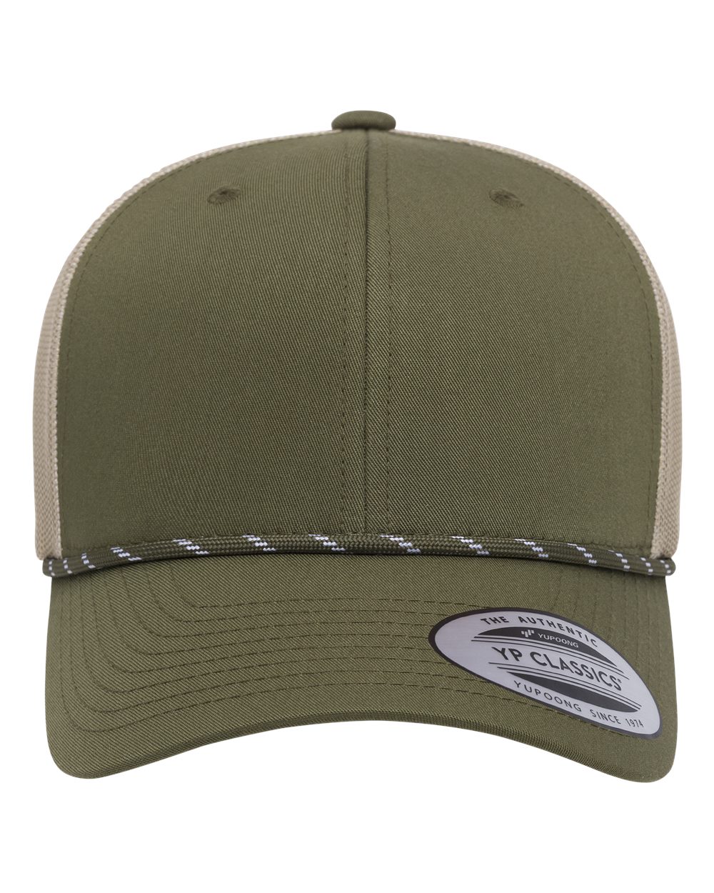 Yp Classics 6606bd Retro Trucker Rope Cap - Moss Green Khaki