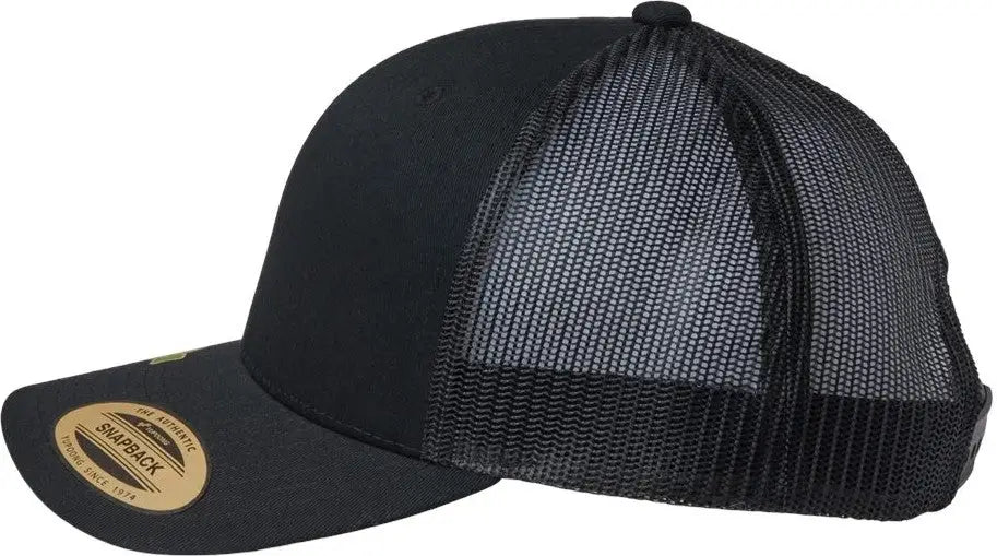 Yp Classics 6606r Sustainable Retro Trucker Cap - Black - one Size Fits Most