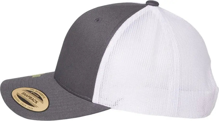 Yp Classics 6606r Sustainable Retro Trucker Cap - Charcoal White - Dark Gray / one Size Fits Most