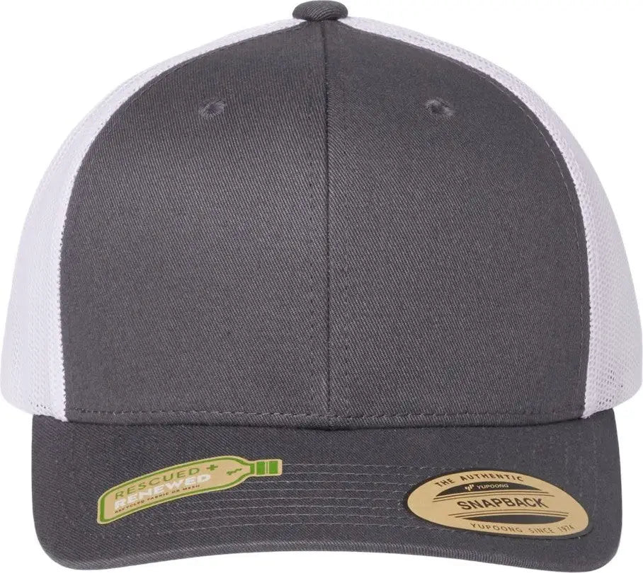 Yp Classics 6606r Sustainable Retro Trucker Cap - Charcoal White