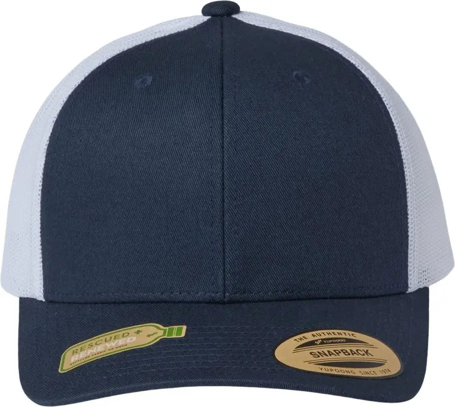 Yp Classics 6606r Sustainable Retro Trucker Cap - Navy White - one Size Fits Most