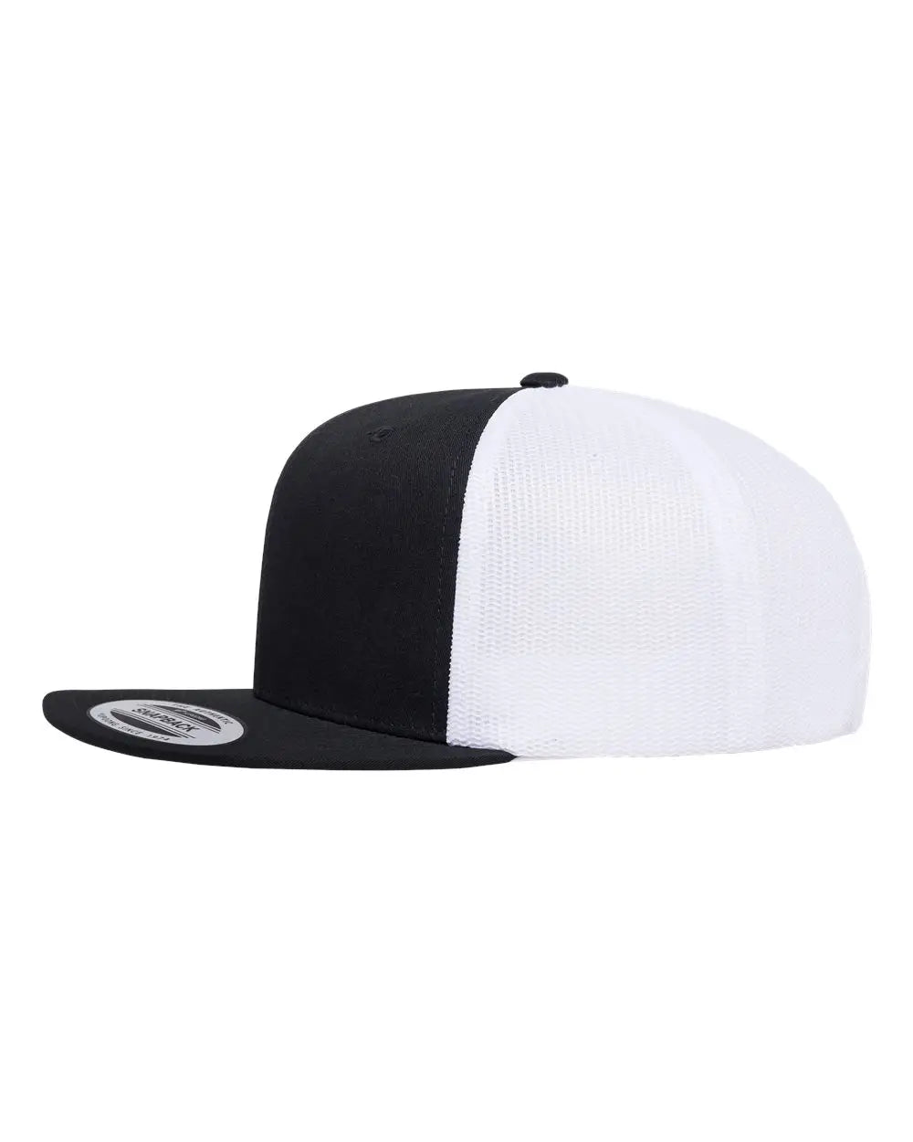 Yp Classics 6609 Retro High Profile Trucker Cap - Black White - one Size Fits Most