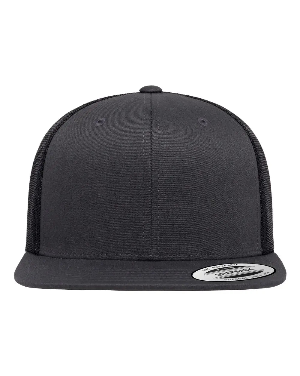 Yp Classics 6609 Retro High Profile Trucker Cap - Charcoal Black - one Size Fits Most