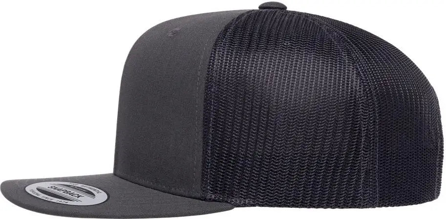 Yp Classics 6609 Retro High Profile Trucker Cap - Charcoal - one Size Fits Most