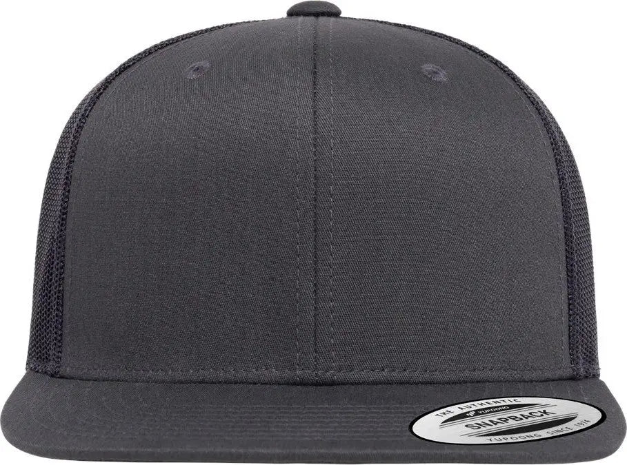 Yp Classics 6609 Retro High Profile Trucker Cap - Charcoal - one Size Fits Most