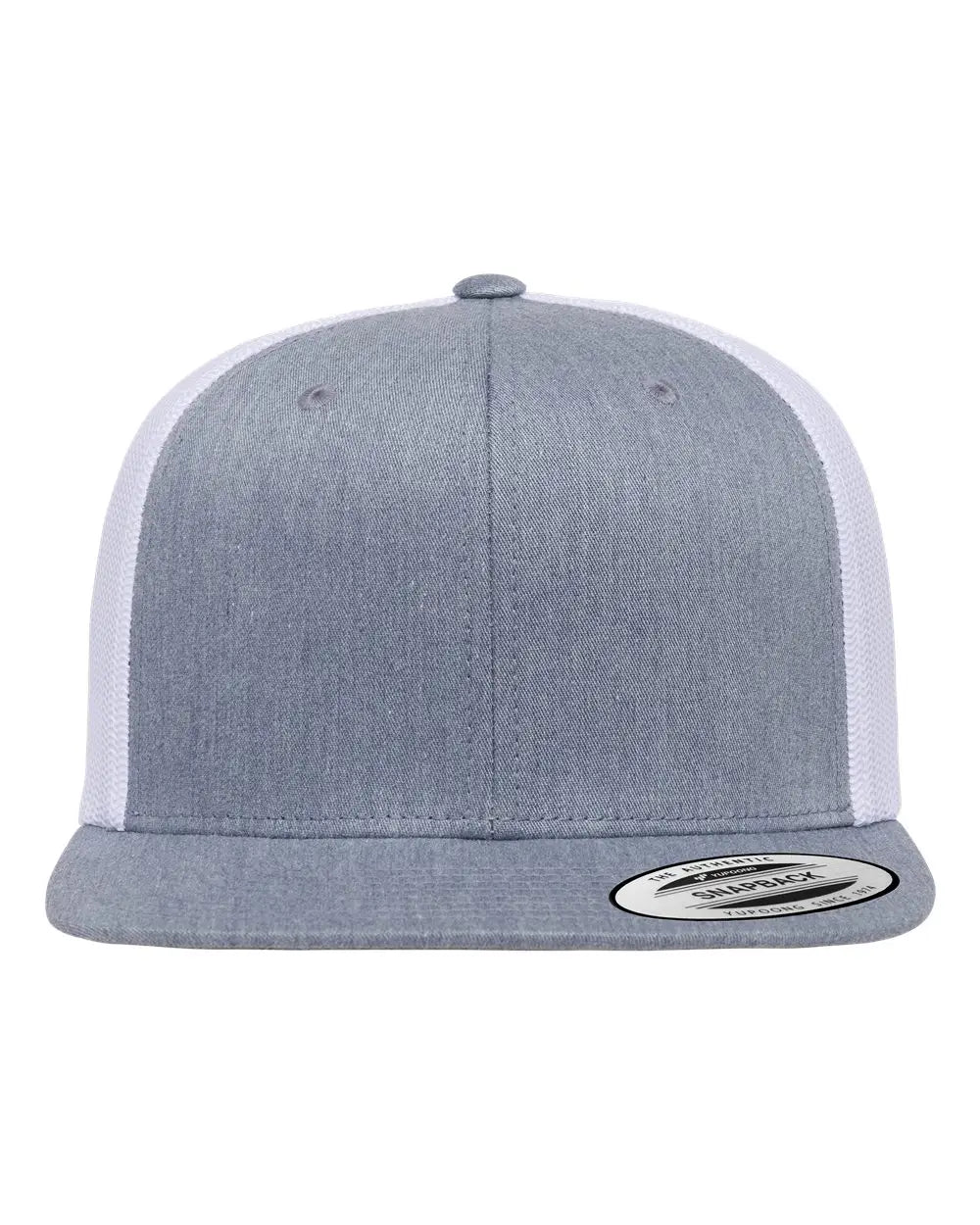 Yp Classics 6609 Retro High Profile Trucker Cap - Heather Gray White - one Size Fits Most