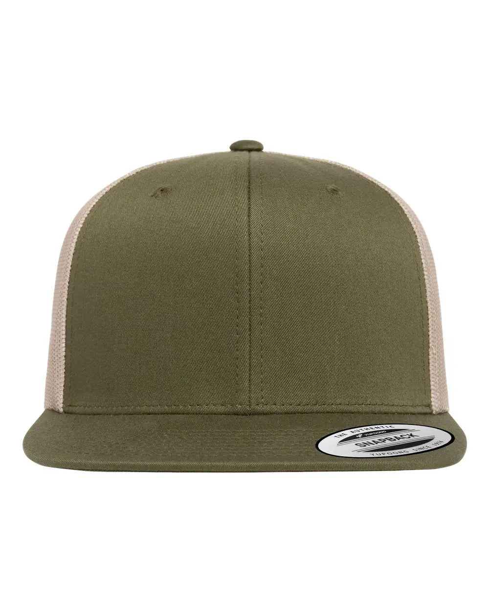 Yp Classics 6609 Retro High Profile Trucker Cap - Moss Green Khaki - one Size Fits Most