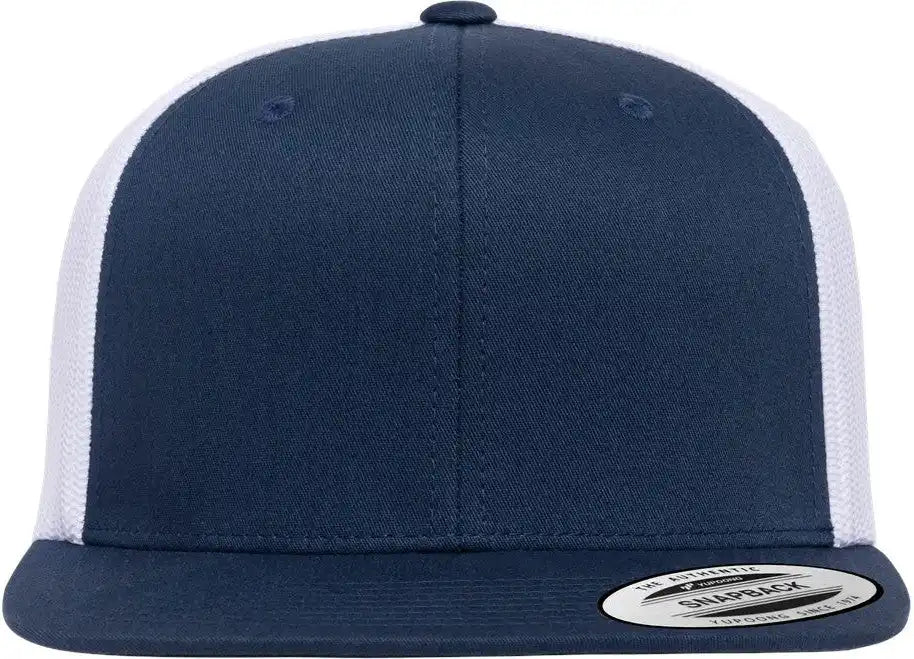 Yp Classics 6609 Retro High Profile Trucker Cap - Navy White - Navy/ / Adjustable