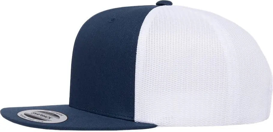 Yp Classics 6609 Retro High Profile Trucker Cap - Navy White - one Size Fits Most