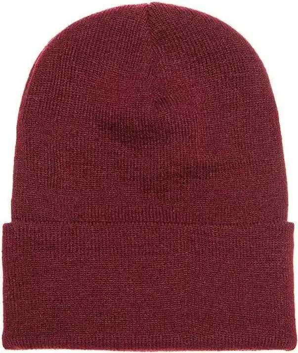 Yupoong 1501kc Classics Cuffed Knit Beanie Maroon / one Size Fits Most
