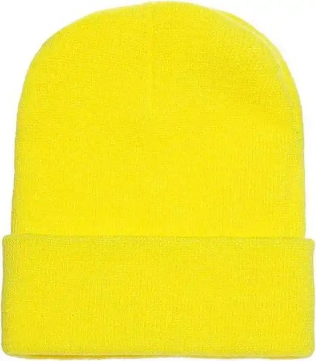 Yupoong 1501kc Classics Cuffed Knit Beanie - Safety Yellow - one Size Fits Most