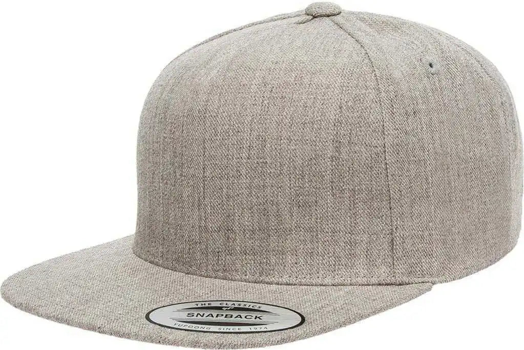 Yupoong 5089m Classics Premium 5-panel Snapback Cap - Heather - Gray / 6 5/8’’ - 7