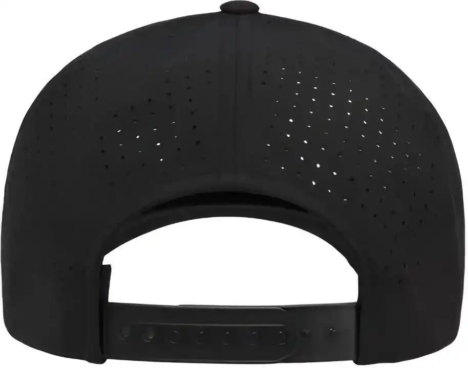 Yupoong 5389ap 5 Panel Snapback with Perforated Cap Black / one Size Fits Most