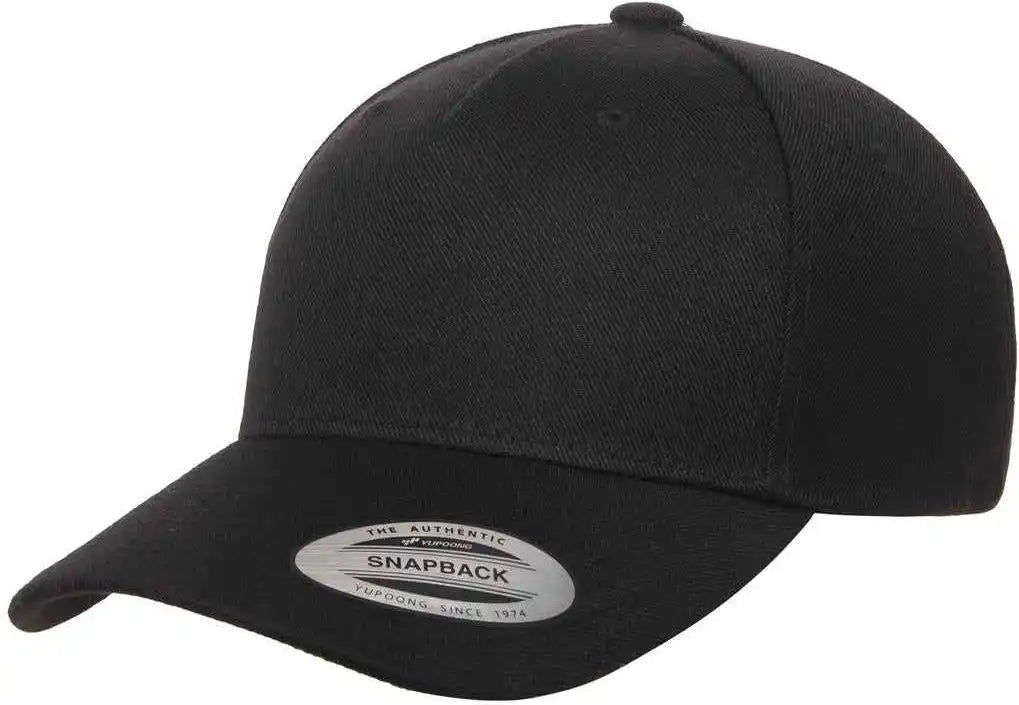 Yupoong 5789m Classics 5 Panel Premium Curved Visor Snapback Cap Black / 6 5/8’’ 7