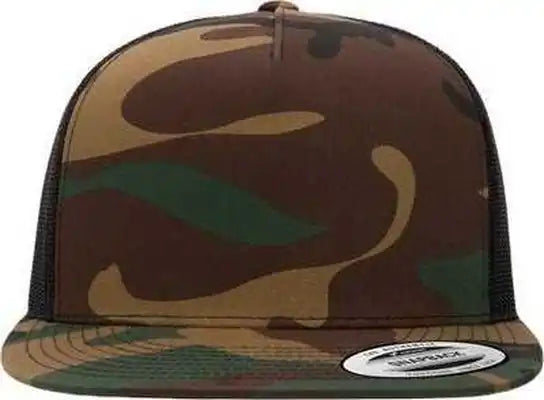 Yupoong 6006 Five-panel Classic Trucker Cap - Green Camo Black - one Size Fits Most