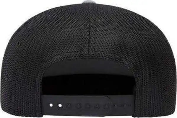 Yupoong 6006 Five Panel Classic Trucker Cap Heather Black / one Size Fits Most