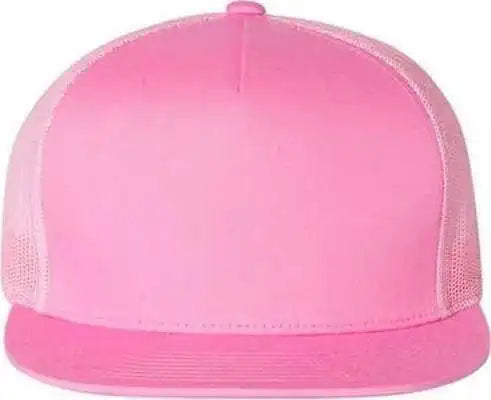 Yupoong 6006 Five Panel Classic Trucker Cap Pink / one Size Fits Most