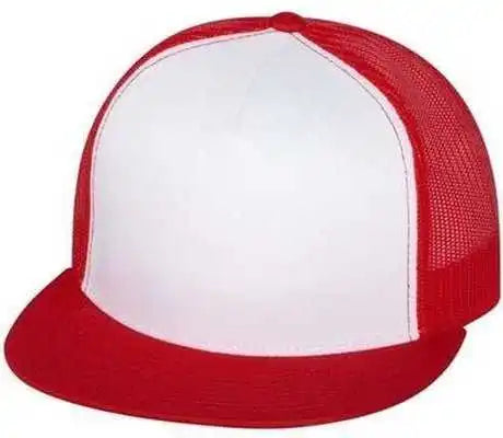 Yupoong 6006 Five-panel Classic Trucker Cap - Red White - one Size Fits Most