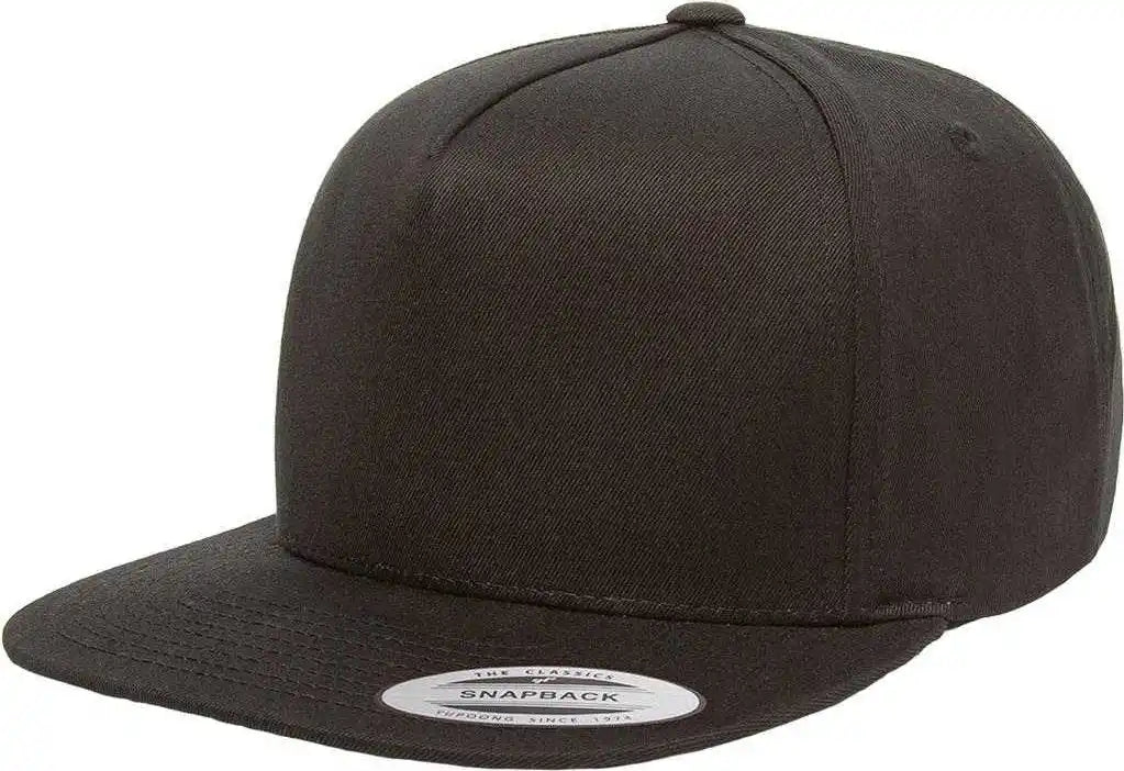 Yupoong 6007 Classics 5-panel Cotton Twill Snapback Cap - Black - 6 5/8’’ - 7