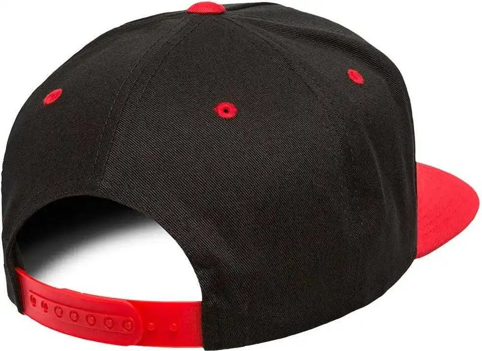 Yupoong 6007t Classics 5 Panel Cotton Twill Snapback Cap 2 Tone Black Red / 6 5/8’’ 7