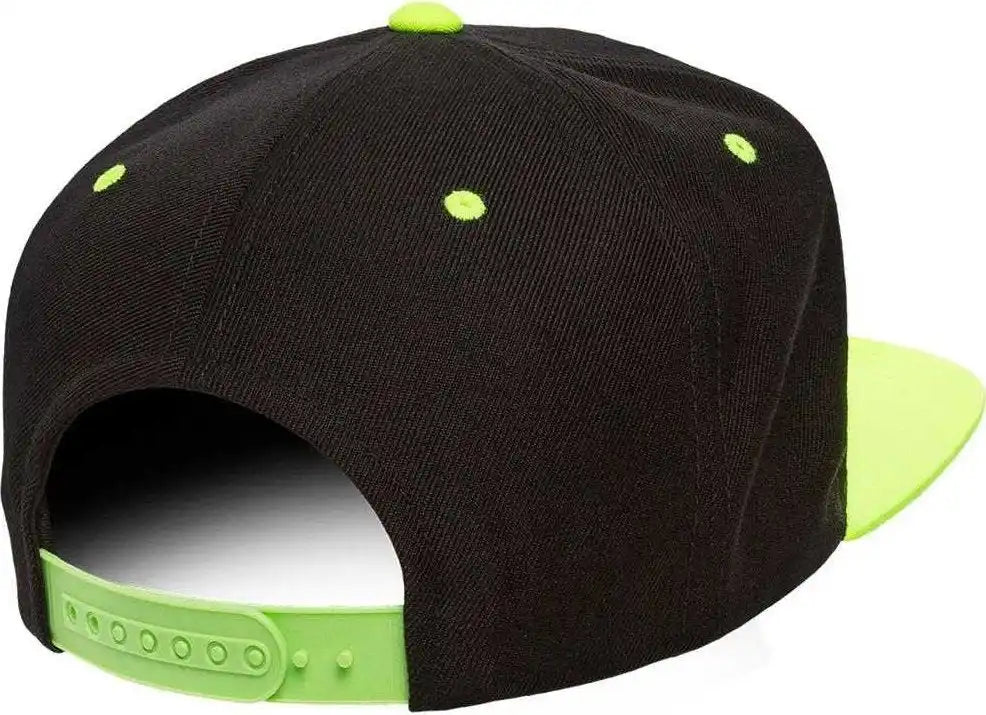 Yupoong 6089mt Classics Premium Snapback Cap 2-tone - Black Neon Green - 6 5/8’’ - 7