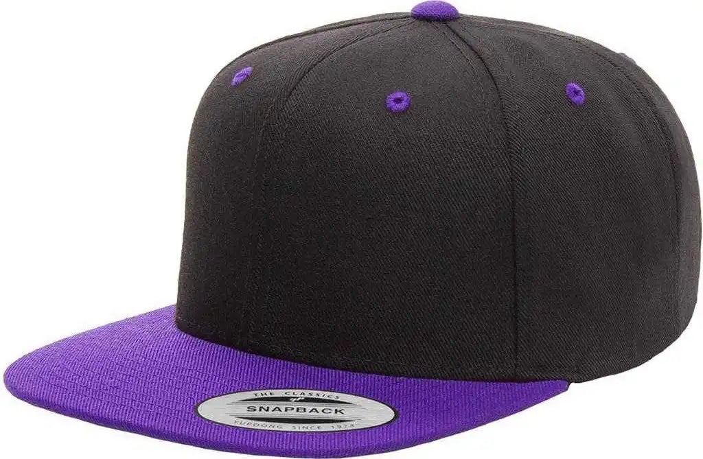 Yupoong 6089mt Classics Premium Snapback Cap 2 Tone Black Purple / 6 5/8’’ 7