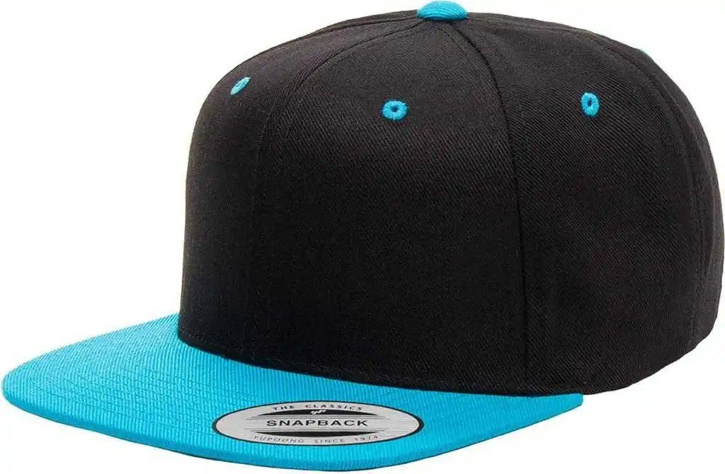 Yupoong 6089mt Classics Premium Snapback Cap 2-tone - Black Teal - 6 5/8’’ - 7