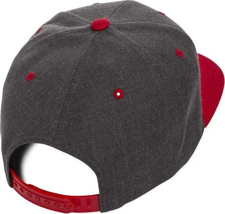 Yupoong 6089mt Classics Premium Snapback Cap 2-tone - Dark Heather Red - Gray / 6 5/8’’ - 7