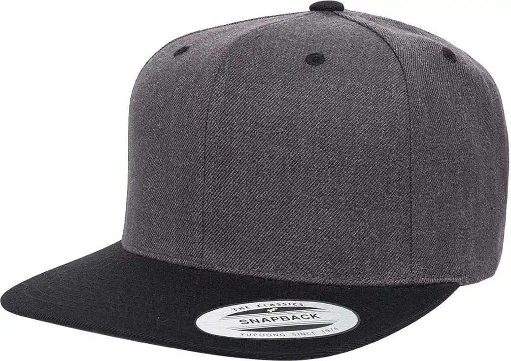 Yupoong 6089mt Classics Premium Snapback Cap 2-tone - Dark Heather Black - Gray / 6 5/8’’ - 7