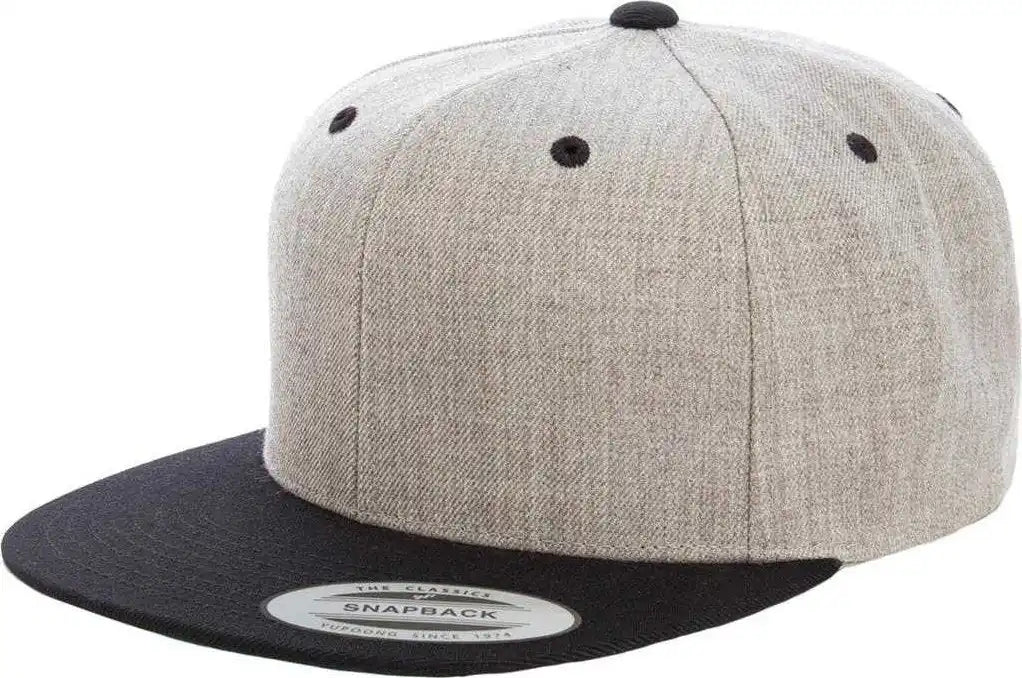Yupoong 6089mt Classics Premium Snapback Cap 2 Tone Heather Black Gray / 6 5/8’’ 7