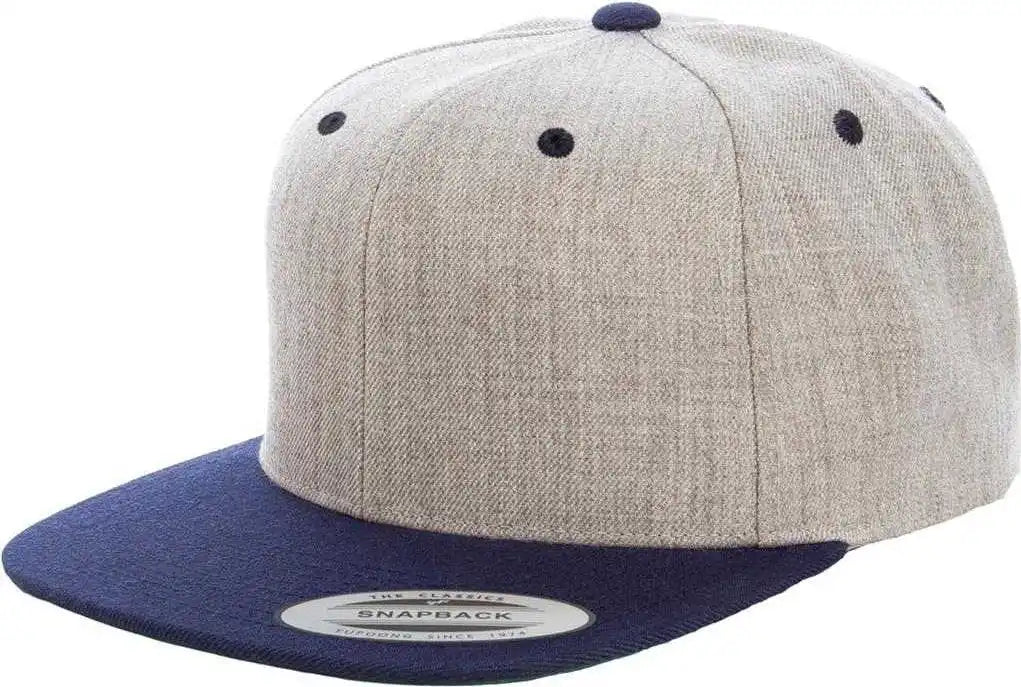 Yupoong 6089mt Classics Premium Snapback Cap 2-tone - Heather Navy - Gray / 6 5/8’’ - 7