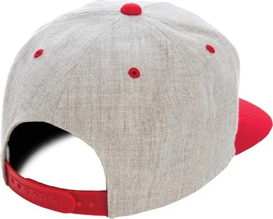 Yupoong 6089mt Classics Premium Snapback Cap 2-tone - Heather Red - Gray / 6 5/8’’ - 7