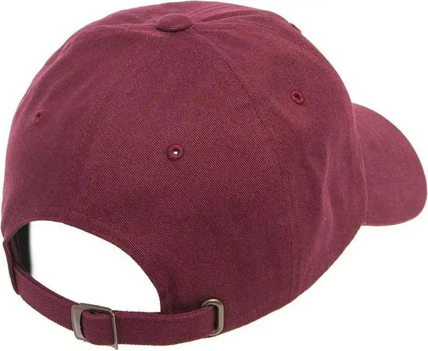 Yupoong 6245pt Classics Peached Cotton Twill Dad Cap Maroon / 6 5/8’’ 7