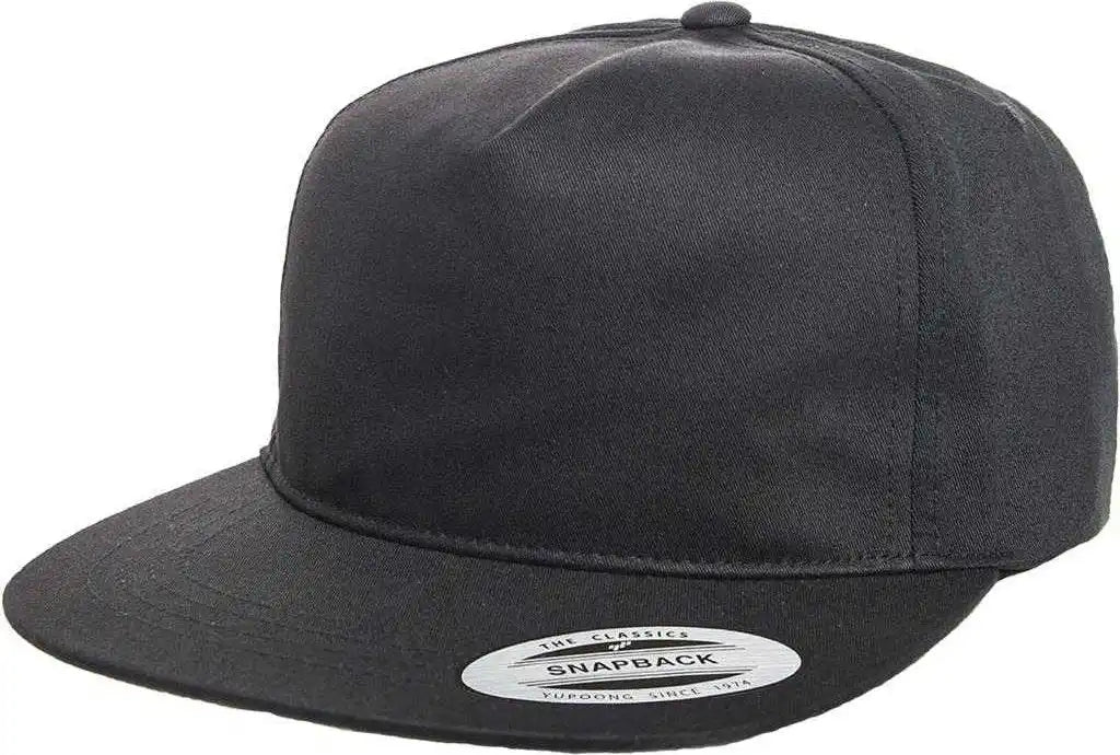Yupoong 6502 Classics Unstructured 5- Panel Snapback Cap - Black - 6 5/8’’ - 7