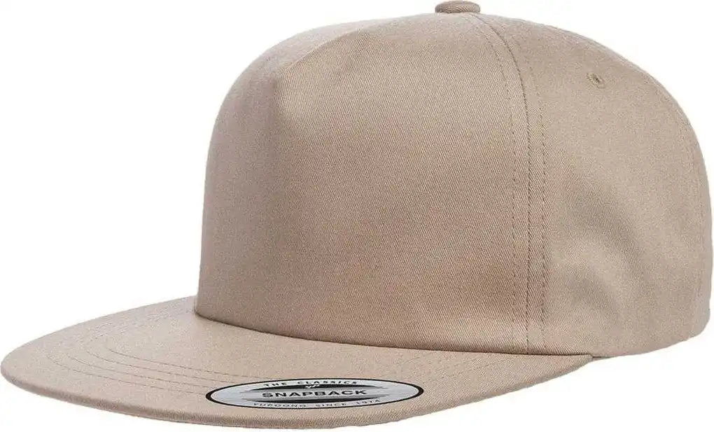 Yupoong 6502 Classics Unstructured 5 Panel Snapback Cap Khaki / 6 5/8’’ 7
