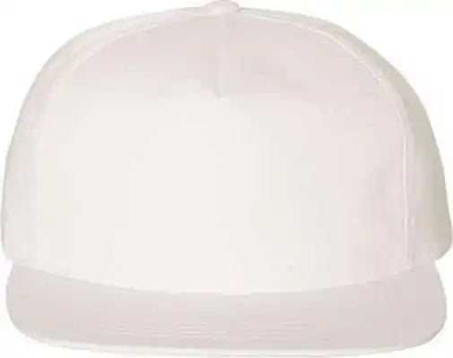 Yupoong 6502 Unstructured Five-panel Snapback Cap - White - one Size Fits Most