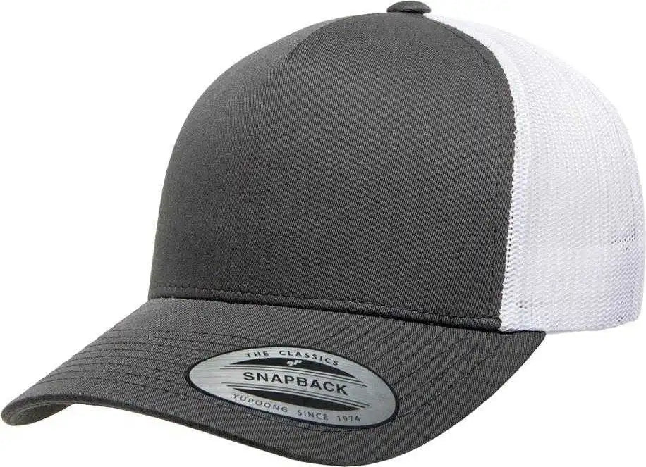 Yupoong 6506t Classics 5-panel Retro Trucker Cap 2-tone - Charcoal White - Dark Gray / 6 5/8’’ - 7