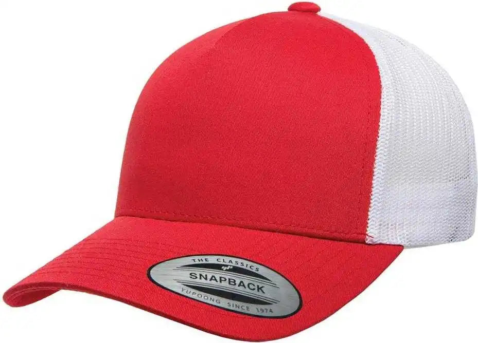 Yupoong 6506t Classics 5 Panel Retro Trucker Cap 2 Tone Red White / 6 5/8’’ 7