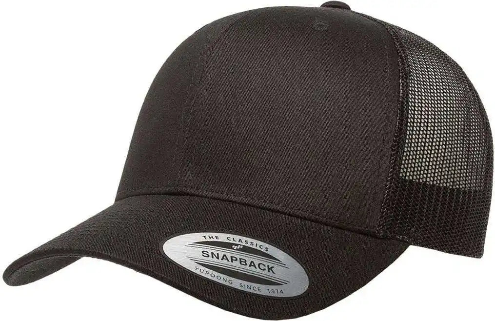 Yupoong 6606 Classics Retro Trucker Cap - Black - 6 5/8’’ - 7