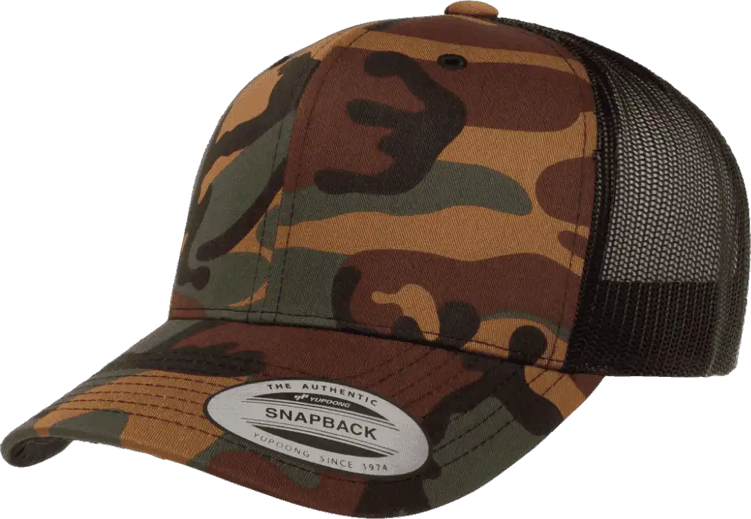 Yupoong 6606 Classics Retro Trucker Cap Green Camo Black Multi Colored / 6 5/8’’ 7