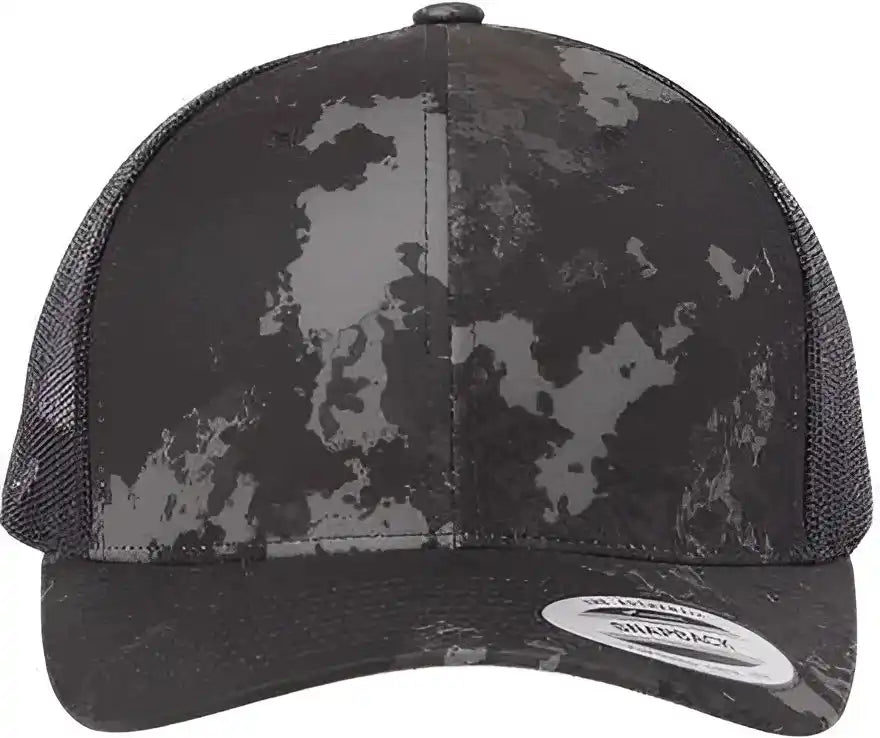 Yupoong 6606 Six Panel Retro Trucker Cap Poseidon Black / 6 5/8’’ 7 3/8’’