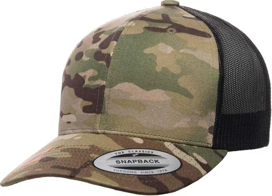 Yupoong 6606mc Classics Multicam Retro Trucker Cap - Multicam Original Black - Multi-colored / 6 5/8’’ - 7