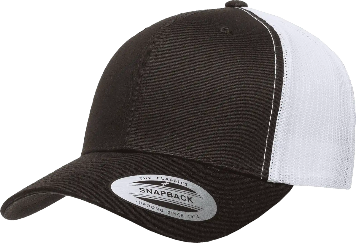 Yupoong 6606t Classics Retro Trucker Cap 2-tone - Black White - 6 5/8’’ - 7
