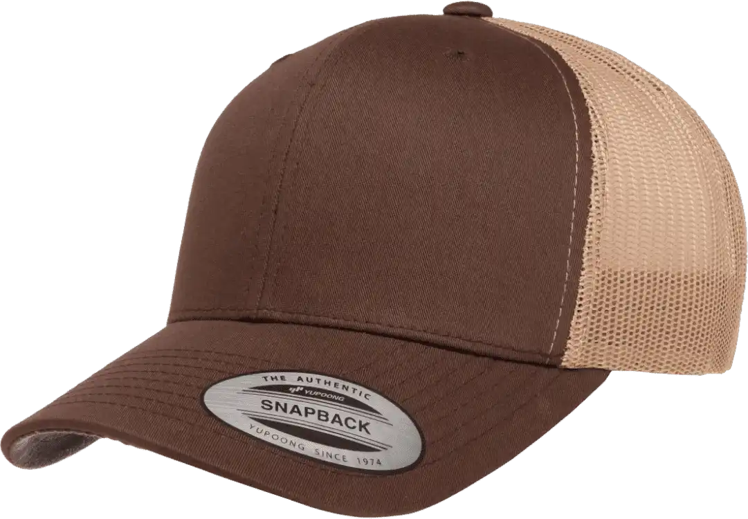 Yupoong 6606t Classics Retro Trucker Cap 2-tone - Brown Khaki - 6 5/8’’ - 7
