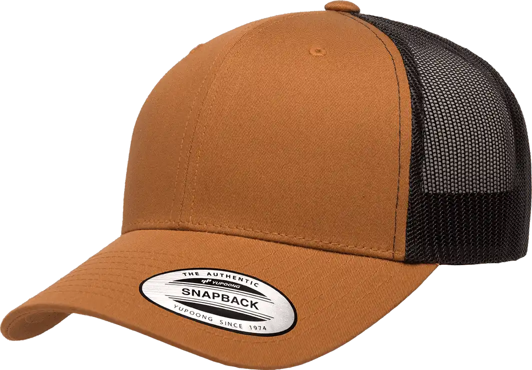 Yupoong 6606t Classics Retro Trucker Cap 2 Tone Caramel Black Tan / 6 5/8’’ 7