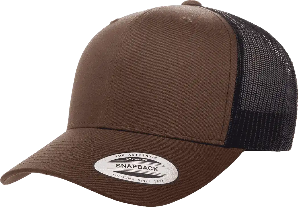 Yupoong 6606t Classics Retro Trucker Cap 2 Tone Coyote Brown Black / 6 5/8’’ 7