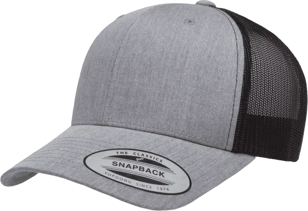 Yupoong 6606t Classics Retro Trucker Cap 2-tone - Heather Black - Gray / 6 5/8’’ - 7