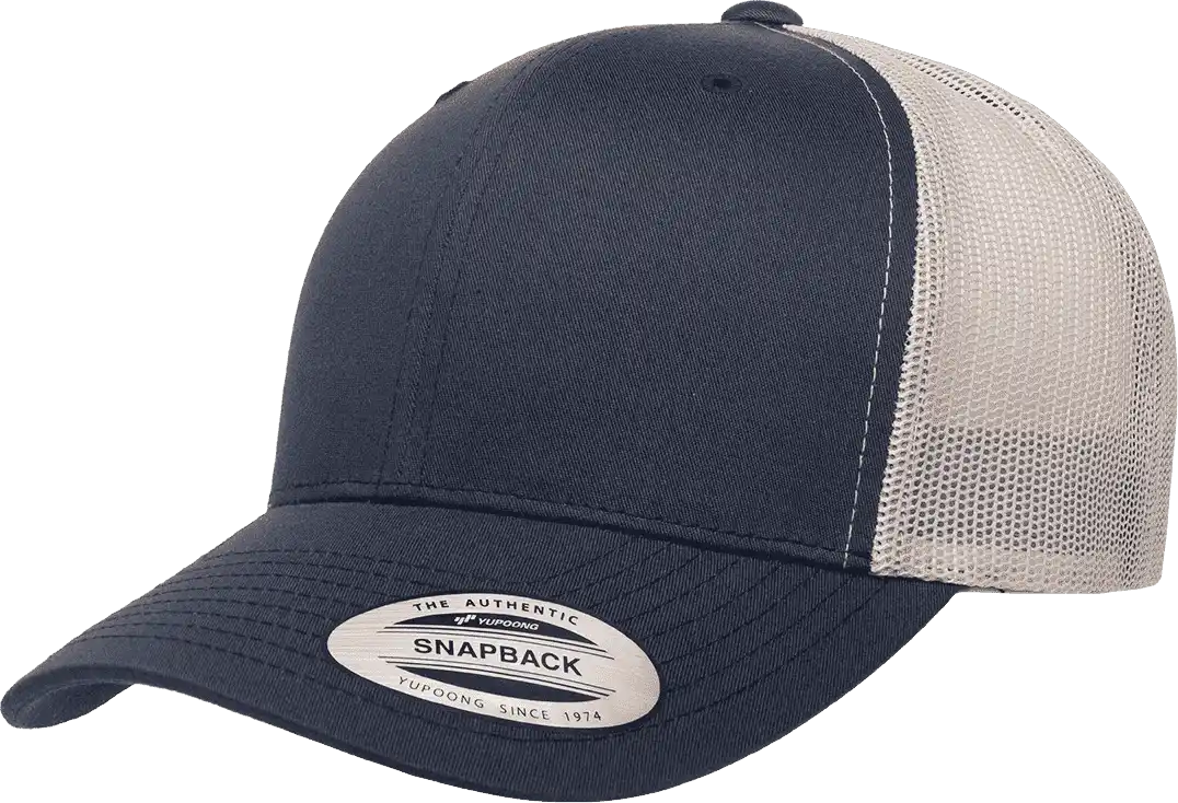 Yupoong 6606t Classics Retro Trucker Cap 2-tone - Navy Silver - Light Gray / 6 5/8’’ - 7